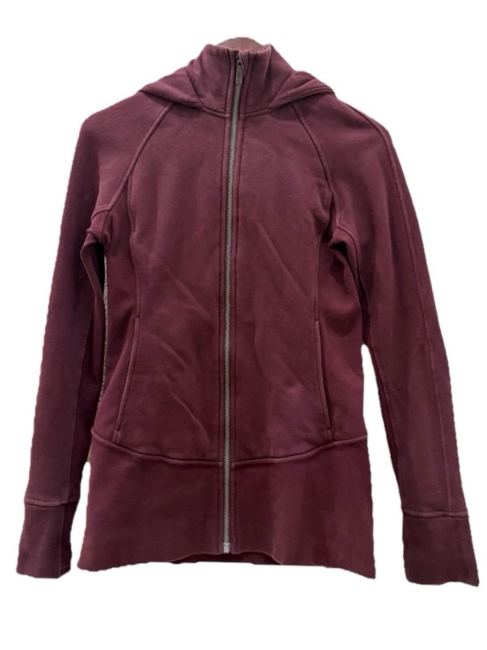 LULULEMON Burgundy Wine Hooded Radiant Jacket Size 6
